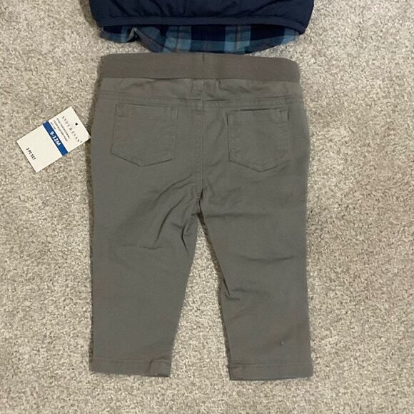 Andy and Evan infant boys 2pc Hooded Puffer Vest Shirt and Pants set 9-12M - Picture 8 of 16